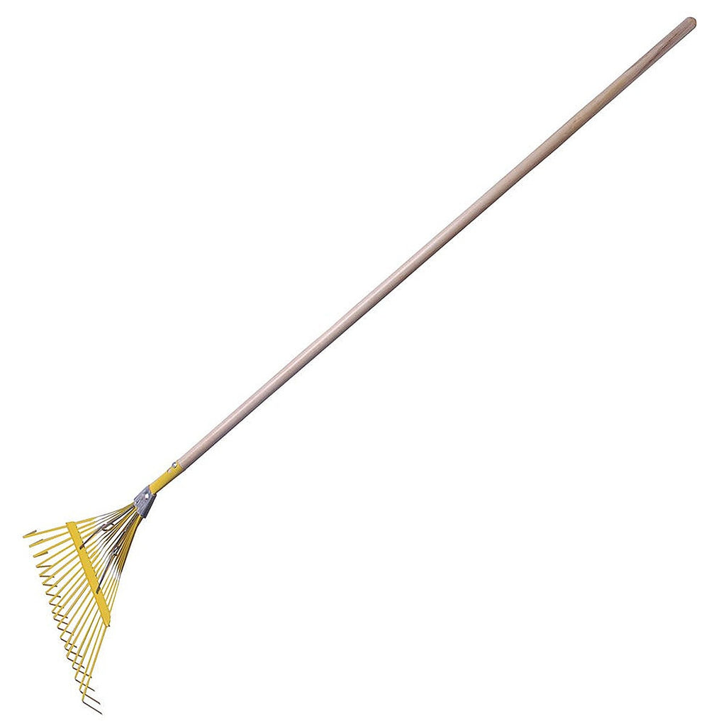 Escoba para Jardín Metálica 18 Dientes Mango Madera Dientes Planos