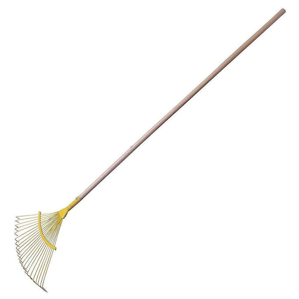 Escoba para Jardín Metálica 22 Dientes Mango Madera Dientes Redondos