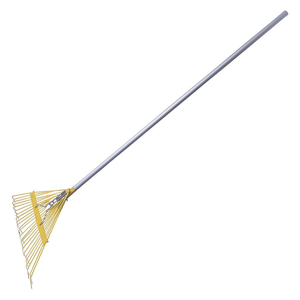 Escoba para Jardín Metálica 24 Dientes Mango Aluminio Dientes Planos