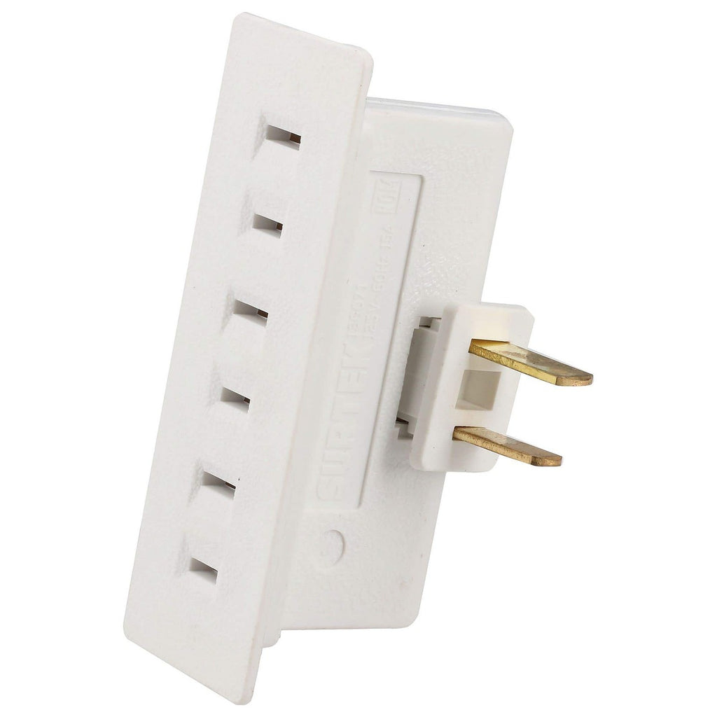 Multicontacto Eléctrico 127v 3 Entradas Polarizadas con Bisagra