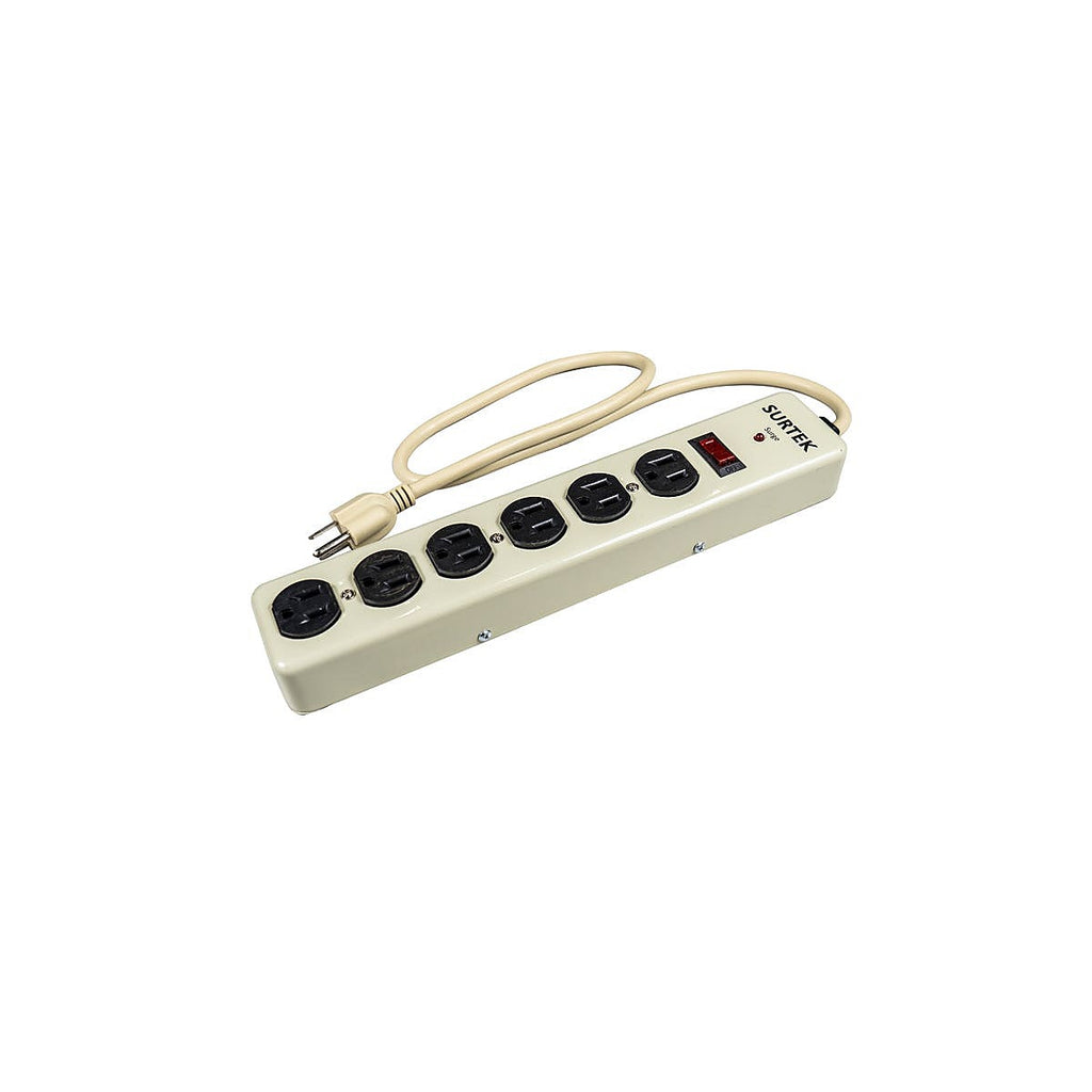 Multicontacto Eléctrico 125v 600j 6 Entradas Aterrizadas Barra Supresor Picos