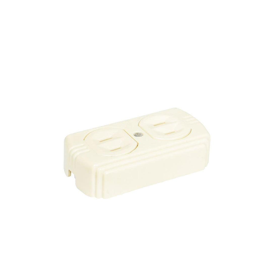 Contacto Eléctrico Doble Baquelita Polarizado Marfil Superficie