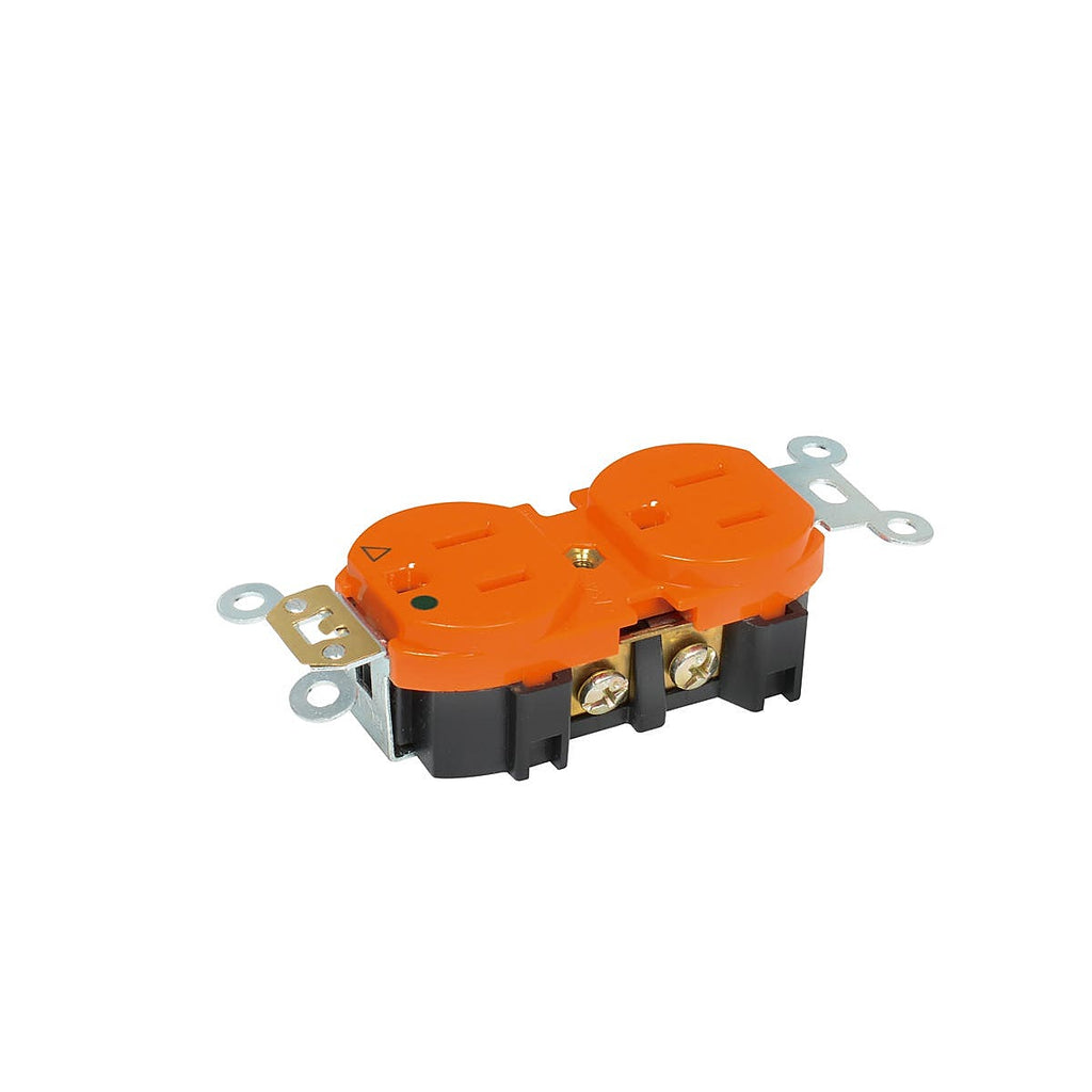 Contacto Eléctrico Doble Plástico en ABS Aterrizado Tierra Aislada Color Rojo