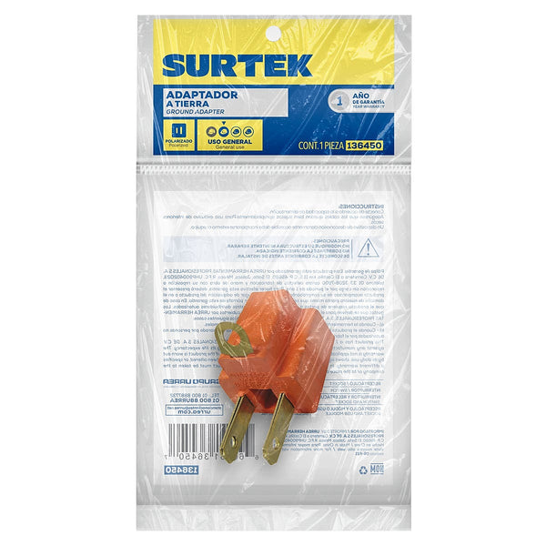 Adaptador Eléctrico de Aterrizado a Polarizado de PVC