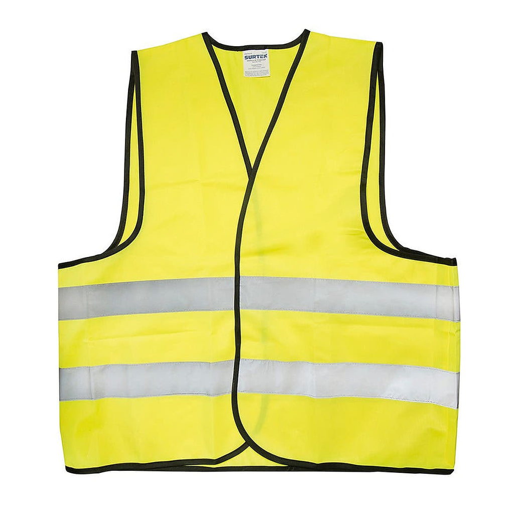 Chaleco Amarillo Cinta Plateada Reflejante Tela de Poliéster Respirable