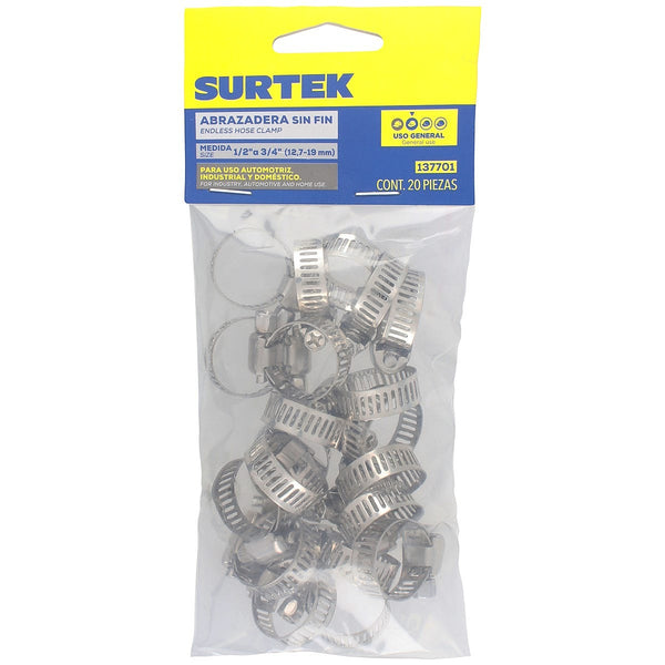 Abrazadera Sinfín Uso General # 06 1/2” X 3/4”