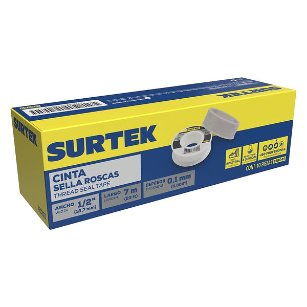 Cinta Sella Roscas 1/2”x7 mt Uso Industrial