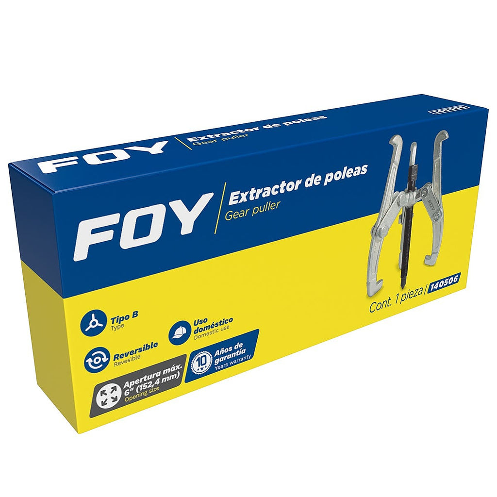Extractor de Poleas 03 Quijadas 02 Ton Ajuste Reversible 6”