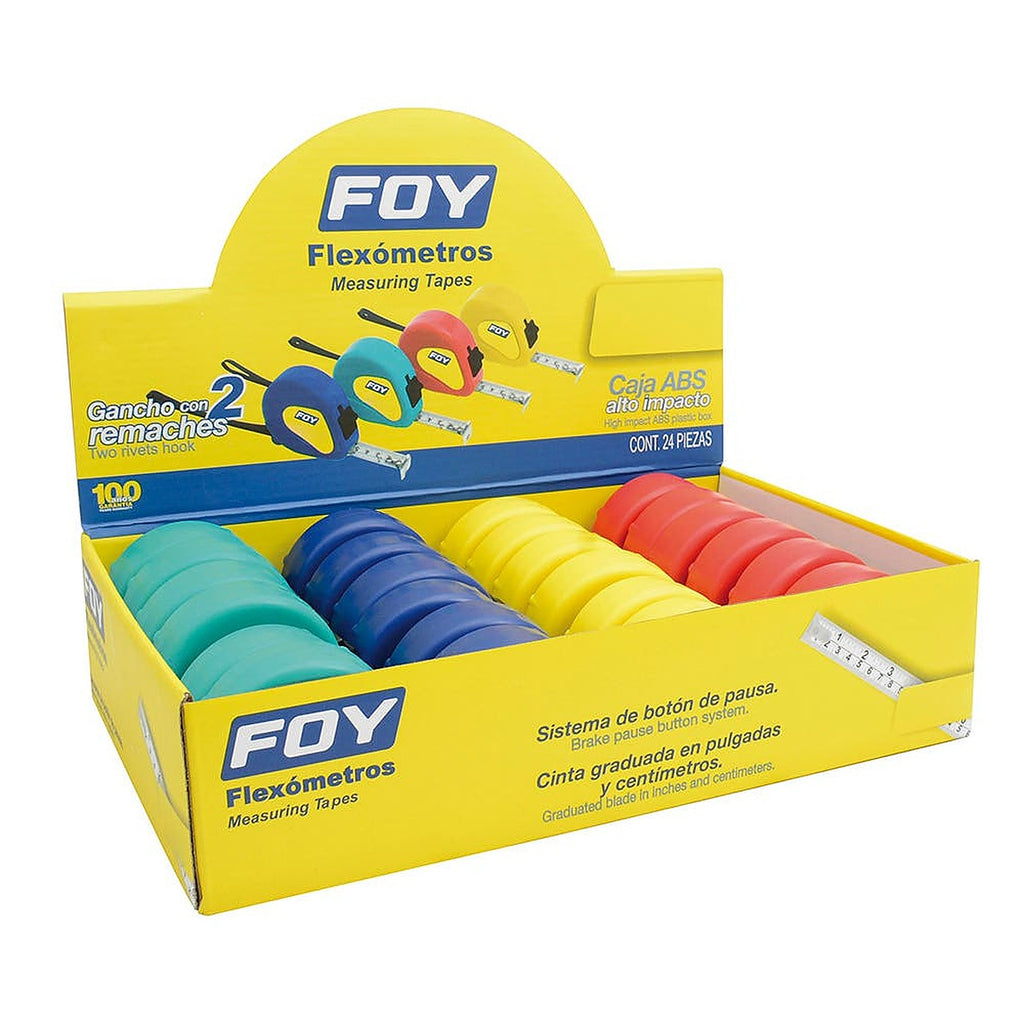Flexómetro 5.0 mt X 19 mm Caja Alto Impacto Varios Colores