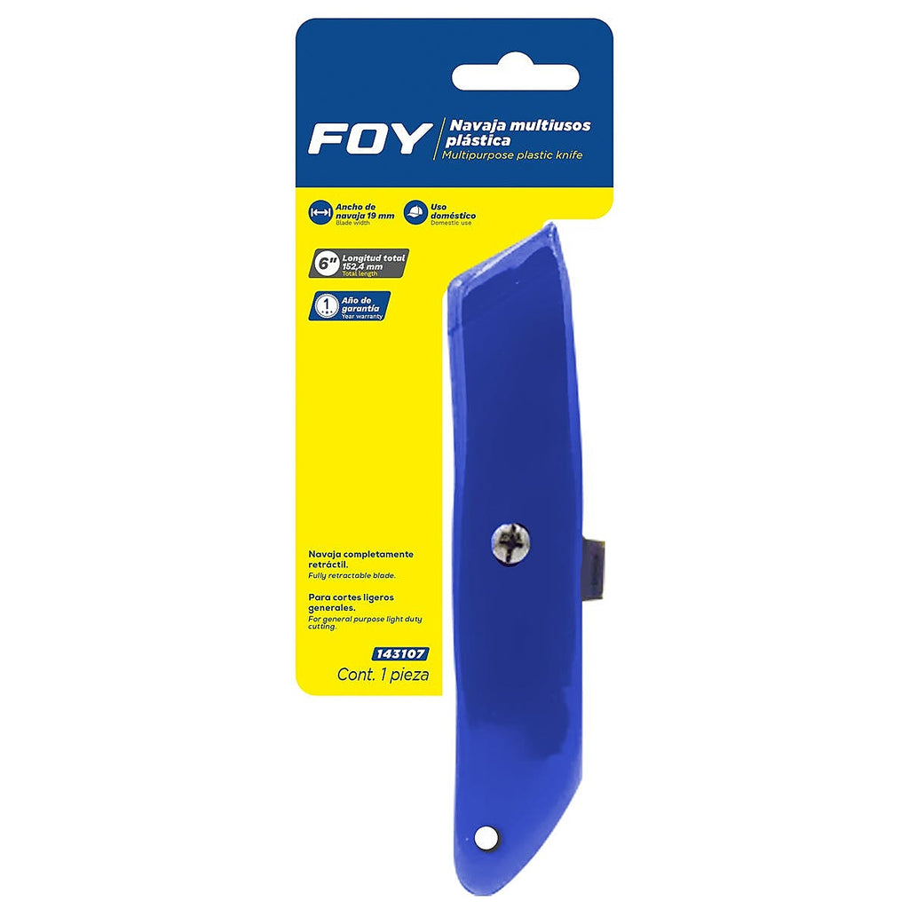 Cutter 6” Plástico Cuchilla Corta