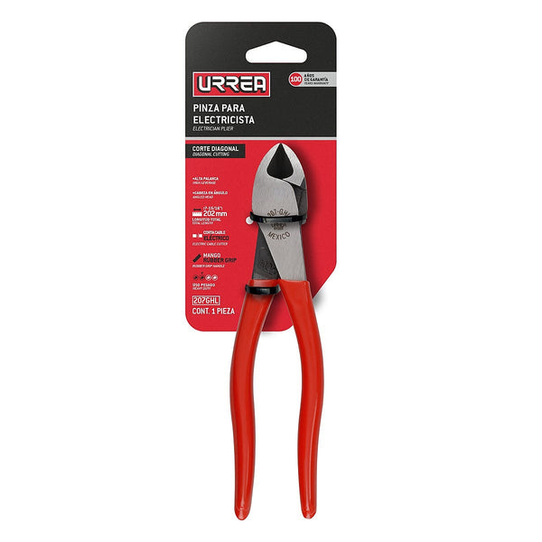 Pinza para Electricista 7.3/4” de Corte Diagonal Alta Palanca