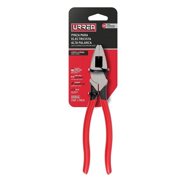 Pinza para Electricista 9” de Corte Lateral Alta Palanca - U1 269GHL