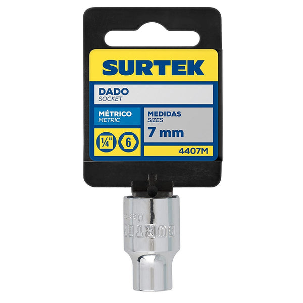 Dado Cuadro 1/4”x7 mm Corto 6 Puntas