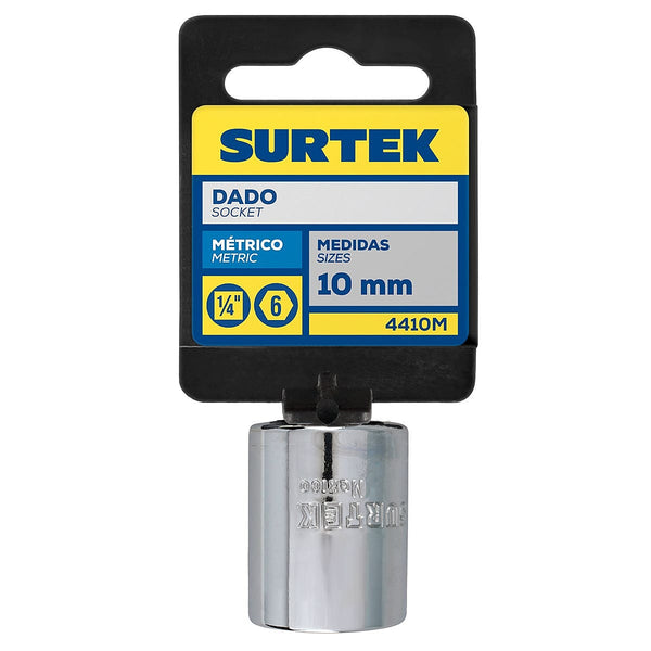 Dado Cuadro 1/4x10 mm Corto 6 Puntas