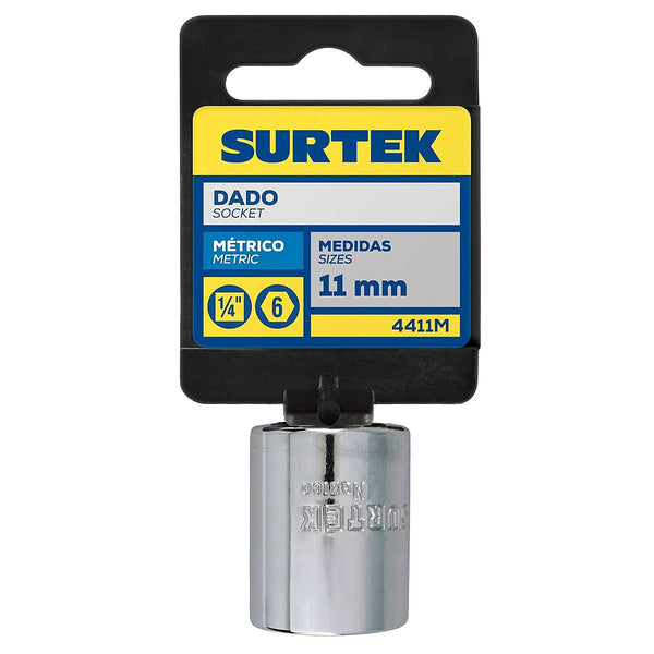 Dado Cuadro 1/4”x11 mm Corto 6 Puntas