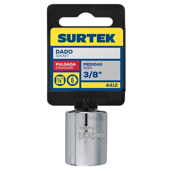 Dado Cuadro 1/4”x3/8” Corto 6 Puntas