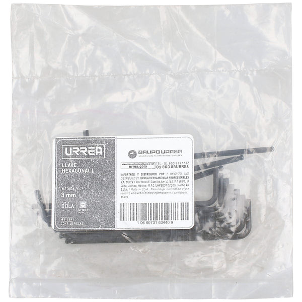 Llave Hexagonal L 3.0 mm Larga Punta Bola - U1 49-3BP