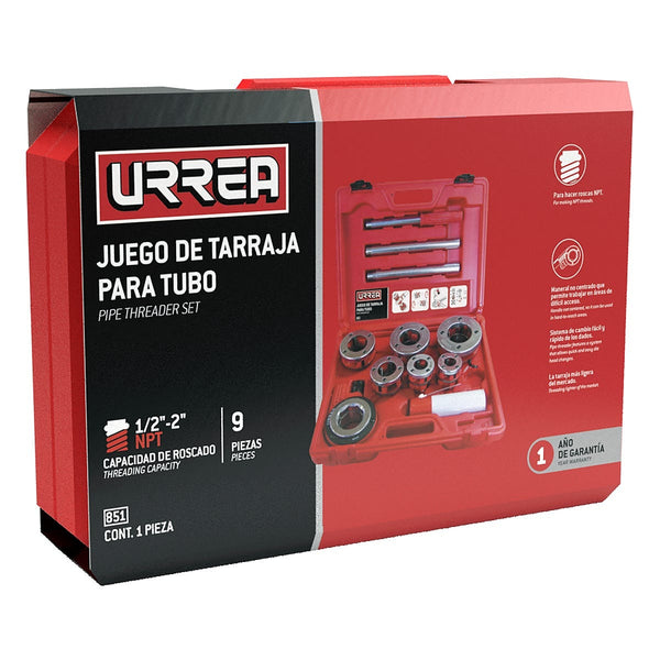Tarraja Manual 1/2” a 2” Tubo NPT Caja Plástica