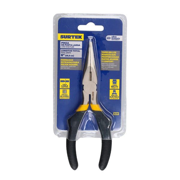 Pinza para Electricista 6” de Punta Larga Corte Lateral - U1 926
