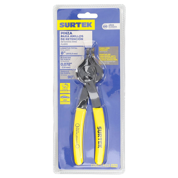 Pinza para Anillos de Retención Angulo 90º Punta 0.070”