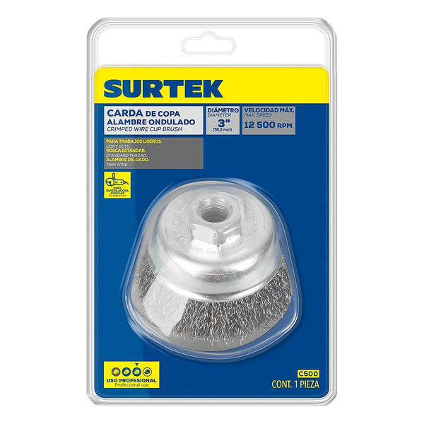 Carda Copa Alambre Ondulado 3”x0.35 mm 5/8”