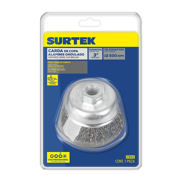 Carda Copa de Alambre Ondulado SURTEK U1 C502