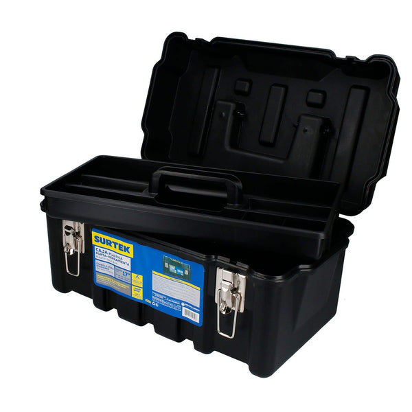 Caja para Herramienta Plástica 17”x9.1/2”x8.1/2” Broches Metálicos Alta Resistencia