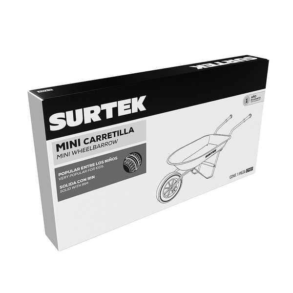 Carretilla 1.0 Ft Bastidor de Metal Amarilla para Niños Llanta Solida