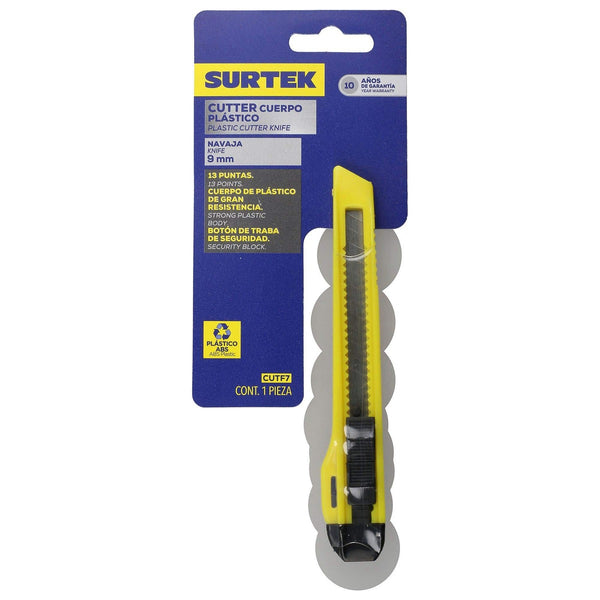 Cutter 7” Plástico Tipo Lápiz Cuchilla Larga 13 Puntas