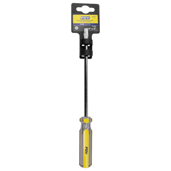 Desarmador Plano 1/4”x6” de PVC Amarillo/transparente