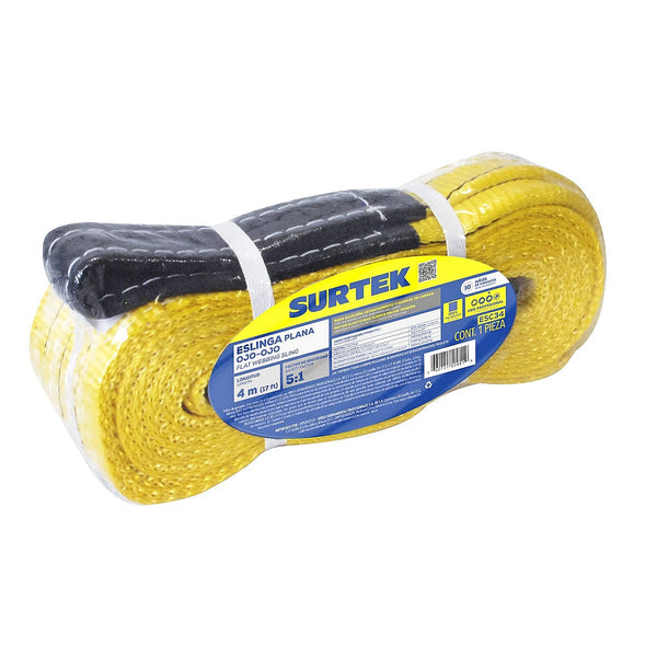 Eslinga Ojo-ojo de 2” X 4 mt de Poliéster Alta Tenacidad Doble Capa Color Verde