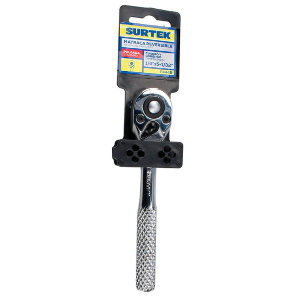 Matraca Reversible 1/4” Cabeza Pera 5.1/32”