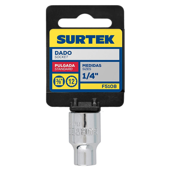 Dado Cuadro 3/8”x1/4” Corto 12 Puntas