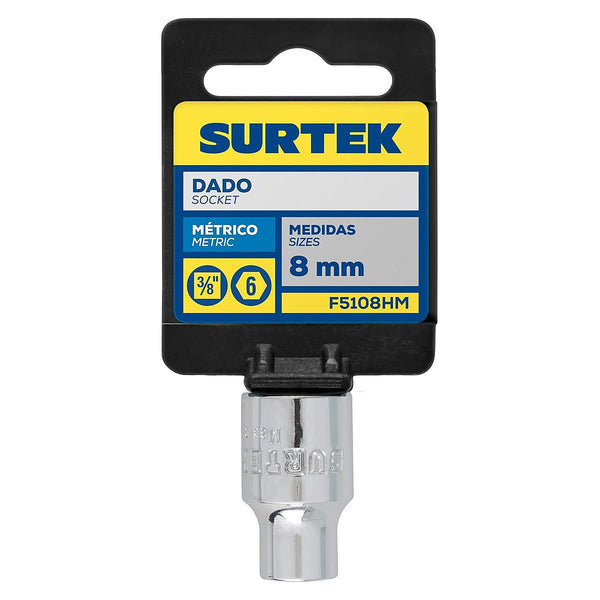 Dado Cuadro 3/8”x8 mm Corto 6 Puntas