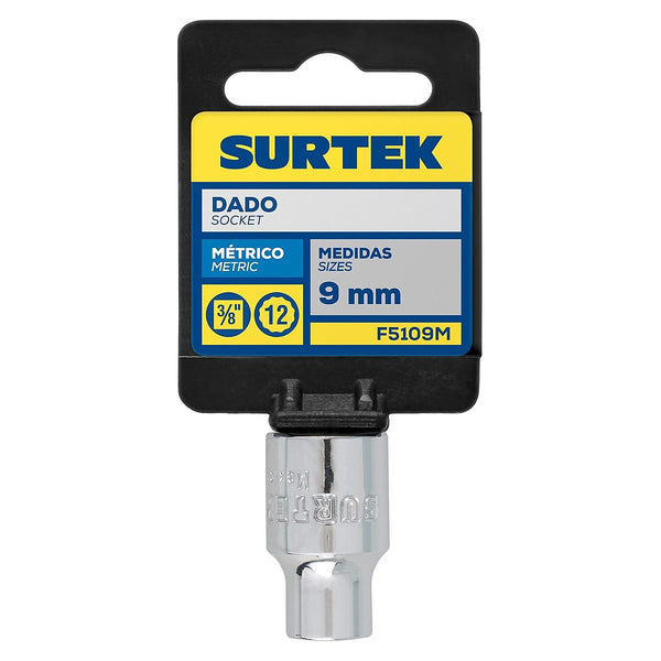 Dado Cuadro 3/8”x9 mm Corto 12 Puntas