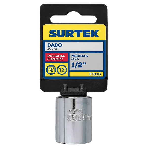 Dado Cuadro 3/8”x1/2” Corto 12 Puntas