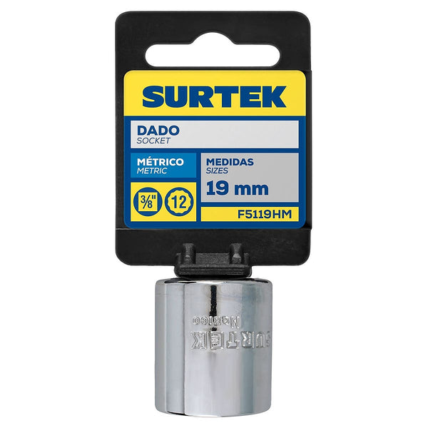Dado Cuadro 3/8”x19 mm Corto 6 Puntas