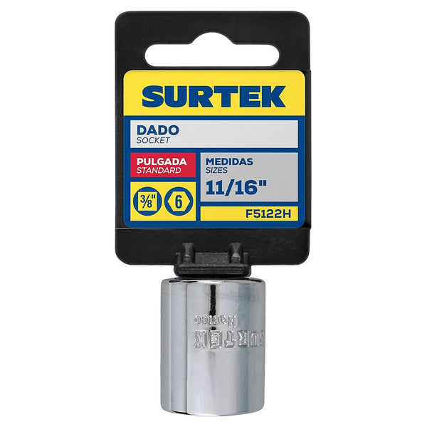 Dado Cuadro 3/8”x11/16” Corto 6 Puntas