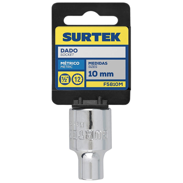 Dado Cuadro 1/2”x10 mm Corto 12 Puntas