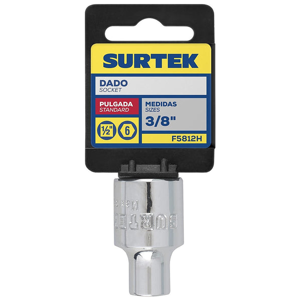 Dado Cuadro 1/2”x3/8” Corto 6 Puntas