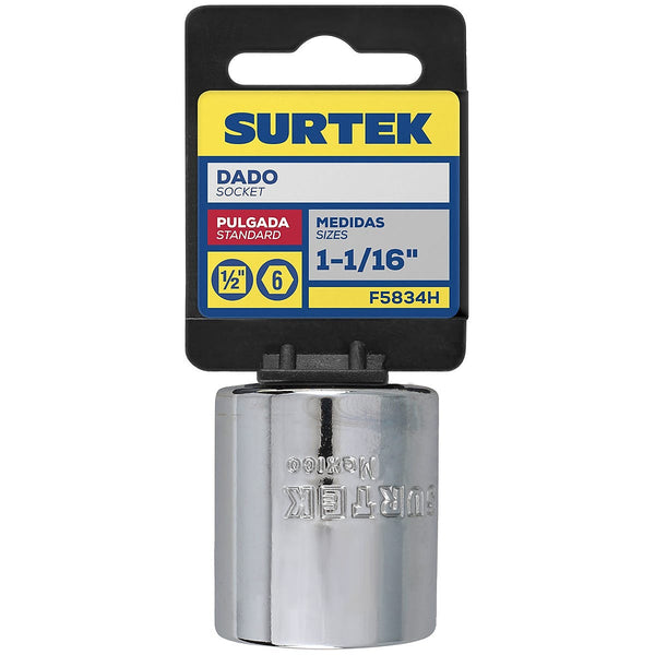 Dado Cuadro 1/2”x1.1/16” Corto 6 Puntas