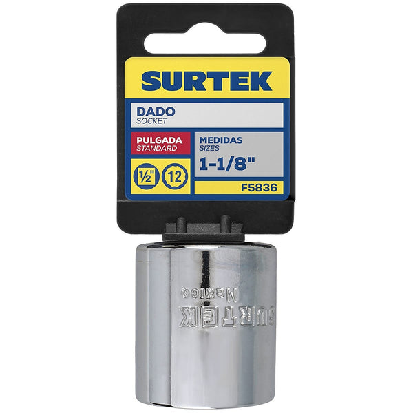 Dado Cuadro 1/2”x1.1/8” Corto 12 Puntas
