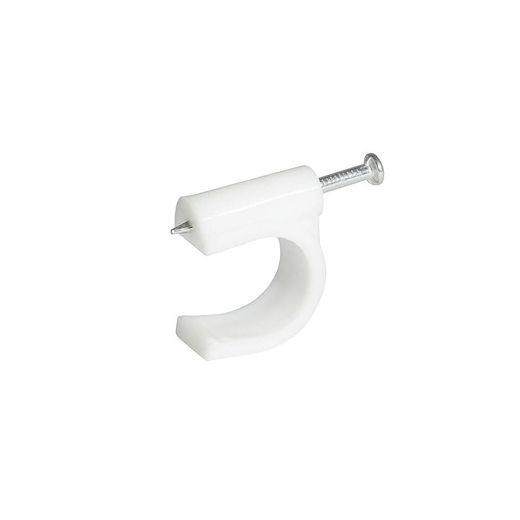 Grapa para Cable Coaxial con Clavo 16 mm Blanco