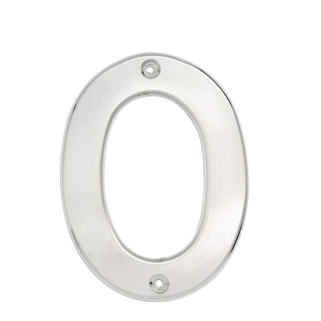 Número de Fachada Nº 0 Bold 4” Cromo Satinado