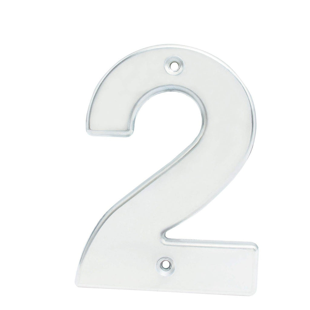 Número de Fachada Nº 2 Bold 4” Cromo Satinado
