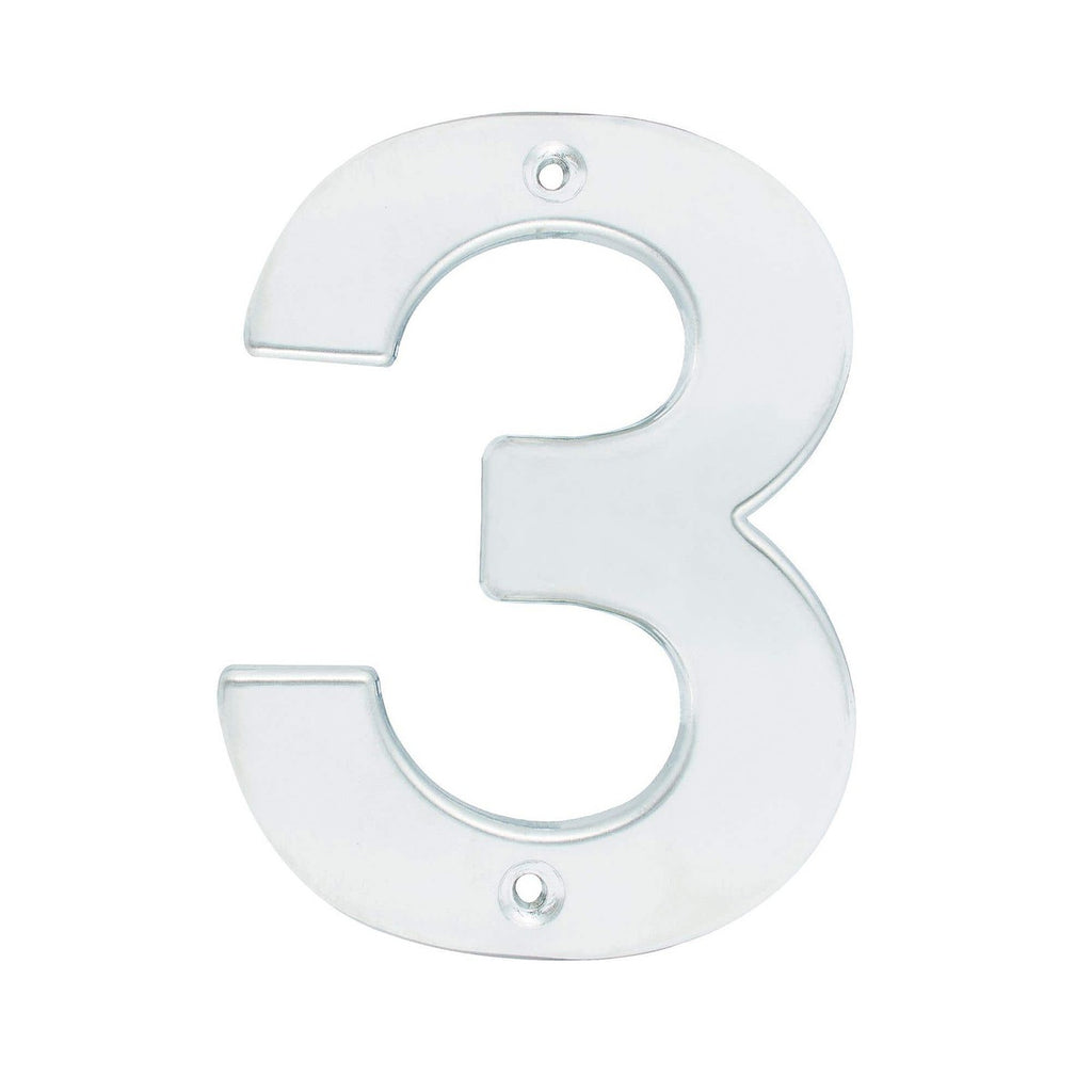 Número de Fachada Nº 3 Bold 4” Cromo Satinado