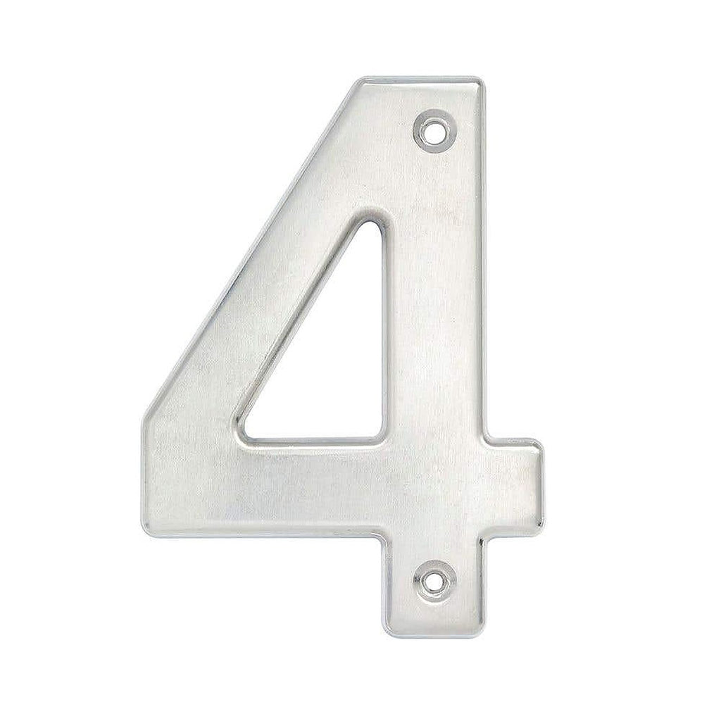 Número de Fachada Nº 4 Bold 4” Cromo Satinado