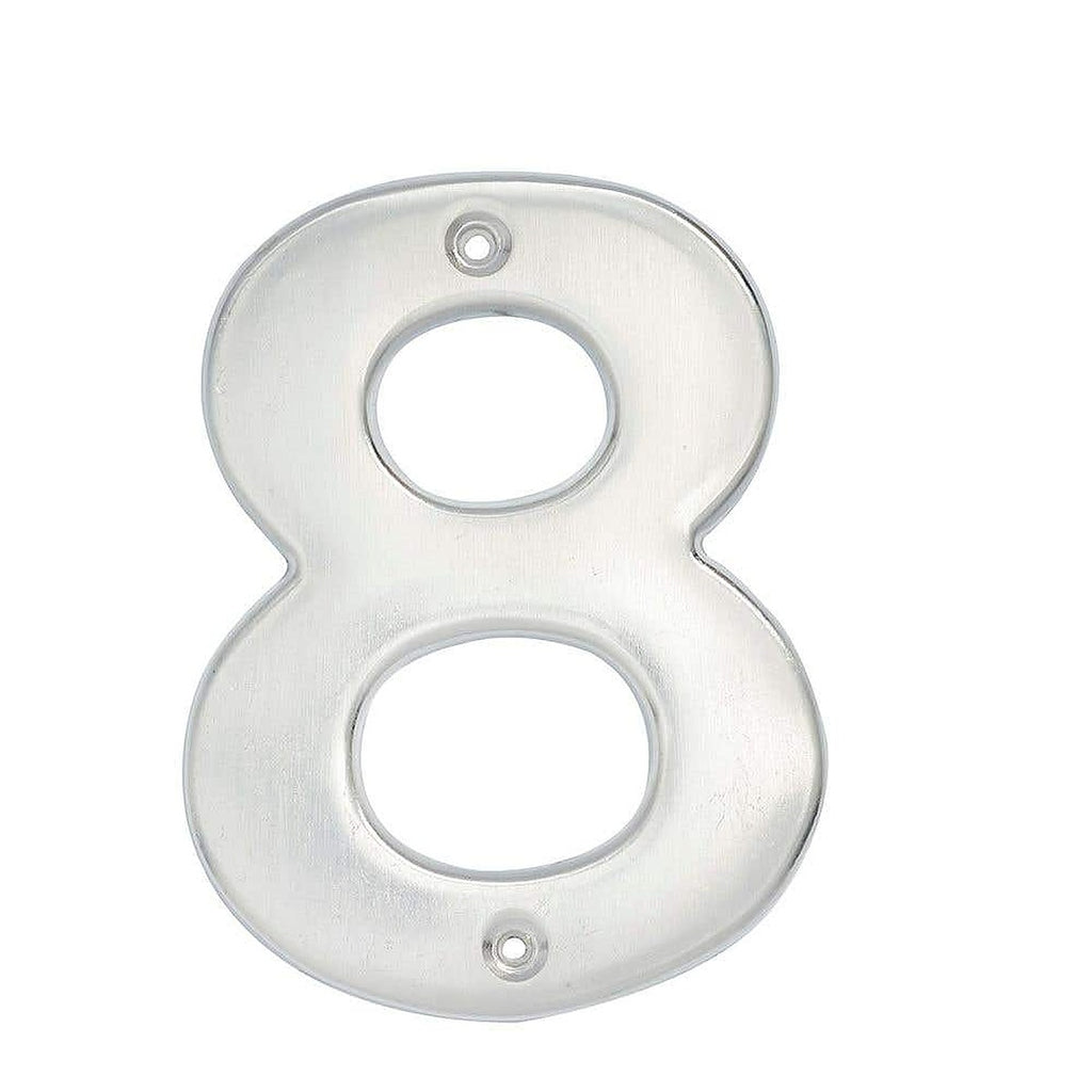 Número de Fachada Nº 8 Bold 4” Cromo Satinado