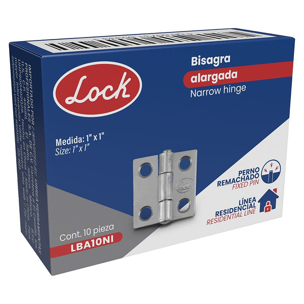 Bisagra Ligera Rectangular 1” X 1” - U1 LBA10NI