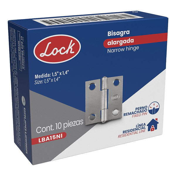 Bisagra Ligera Rectangular 1.1/2” X 1.3/8” - U1 LBA15NI